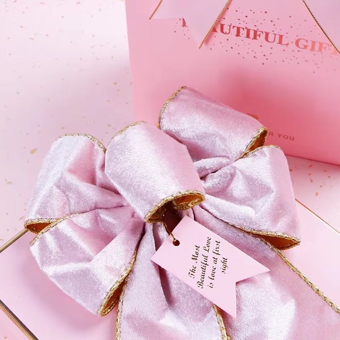 Big Ribbon Bows with Wire Edge Heart Printed Bow for Valentine's Decoration Bow