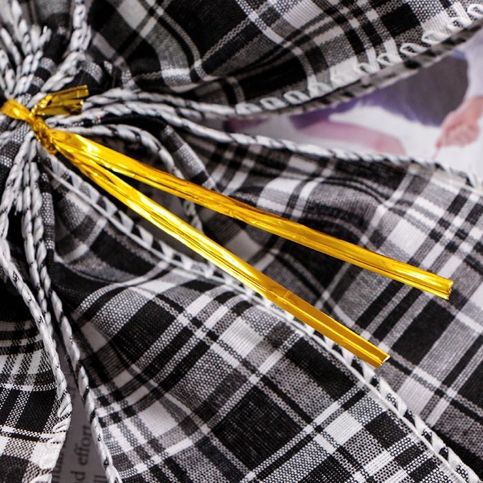 Burlap Wired Plaid Bow for Holiday Decoration