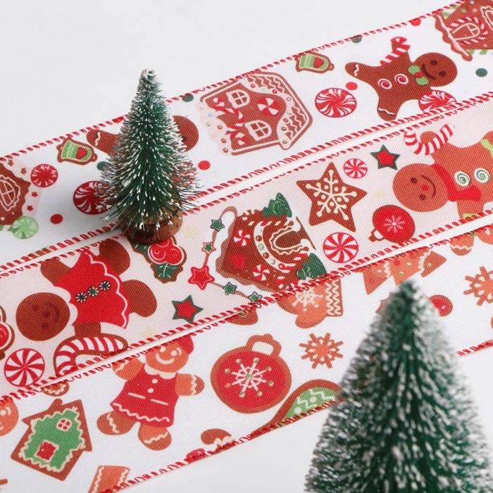 Capture the Spirit of the Season: Introducing Our Custom Christmas Gingerbread Printed Burlap Wired Edge Ribbon