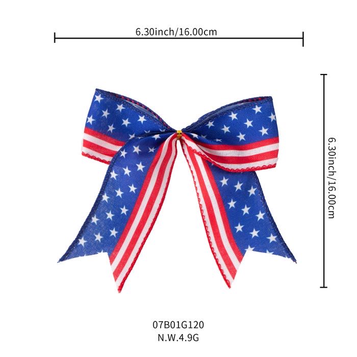 Custom Big Ribbon Bow Patriotic Bows National Day Decorative Ribbon Bow