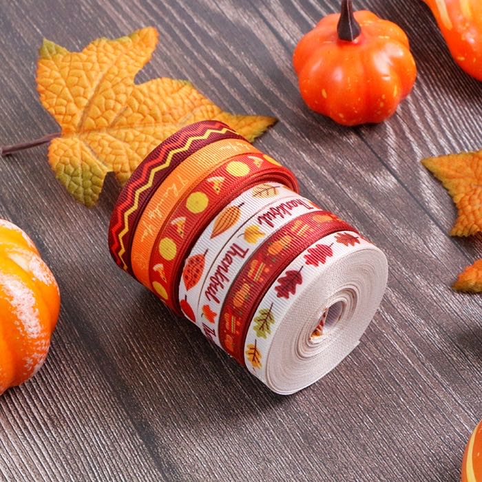 Customizable Thanksgiving Heat Transfer Printed Ribbon: Elevate Holiday Gifting & Decor with Personalized Flair