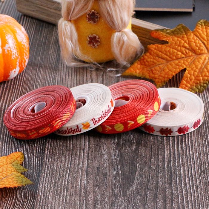Customizable Thanksgiving Heat Transfer Printed Ribbon