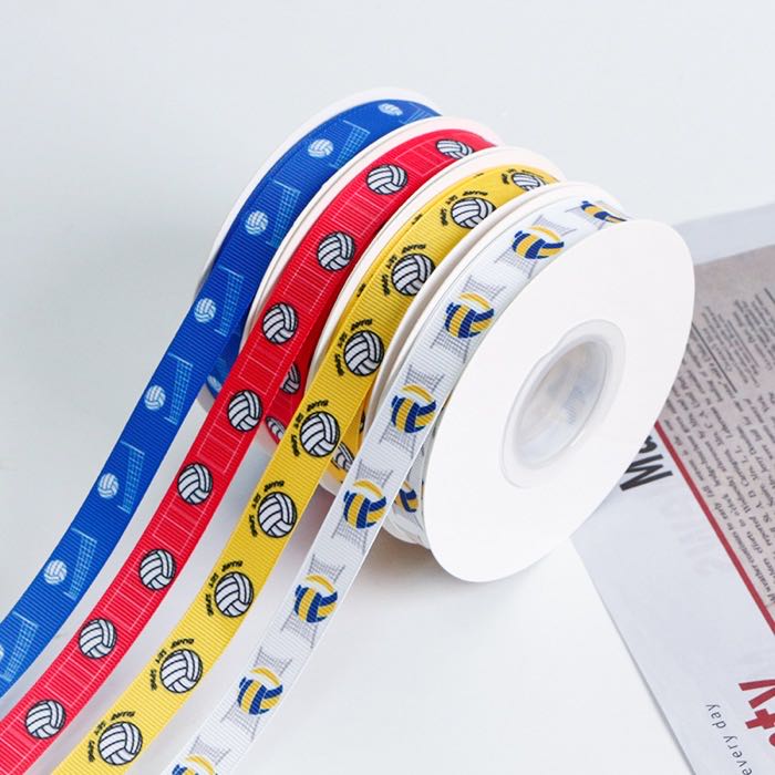 Grosgrain Ribbon Custom Printed with Sports Ball Patterns