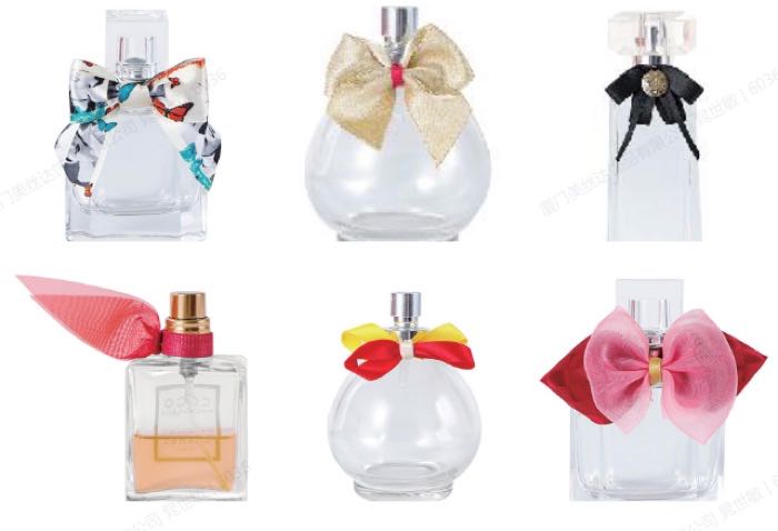 Luxury Perfume Bottle Ribbon Bows – Decorative Satin & Glitter Bows for Fragrance Packaging (Custom Colors Available)