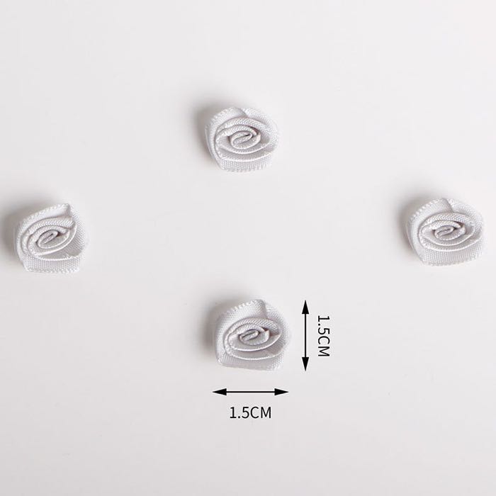 MSD 1.5CM Floral Tea Wedding Rose Handmade Ribbon Small Flower Clothing Accessories