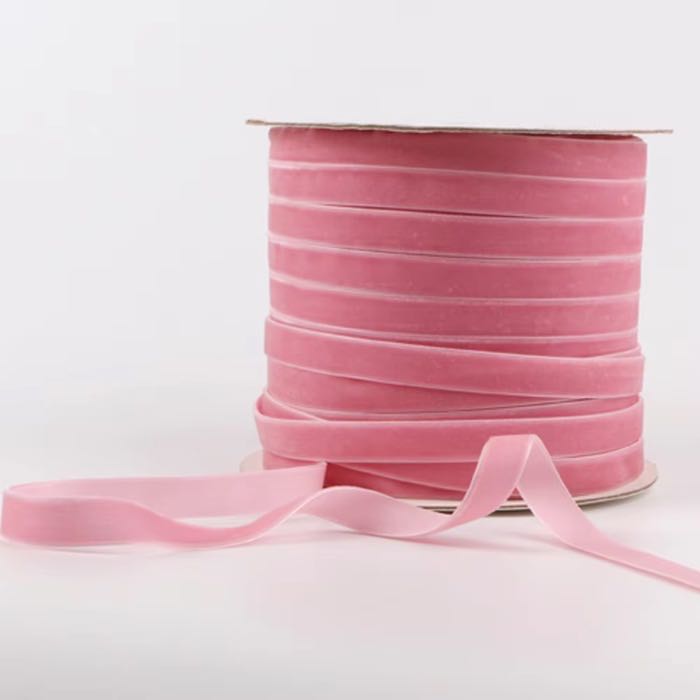 MSD 1 Inch Stretch Velvet Ribbon 25mm Single Face Pink Velvet Ribbon