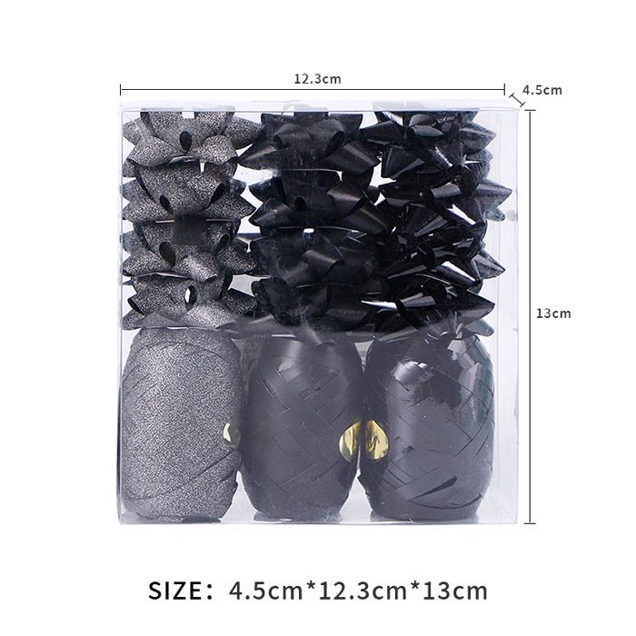 MSD 10M Birthday Curly Bow Balloon Ribbon Silver Color Egg Roll Ribbon