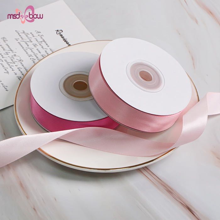 MSD 196-Color Single-Side Christmas Satin Ribbon Pink Color Satin Ribbons Best Ribbon for Bows and for Holiday Festival Celebratio
