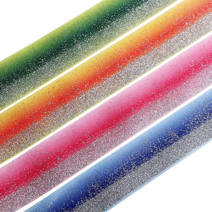 MSD 38mm Puff Sliver Gradient Glitter Grosgrain Ribbon