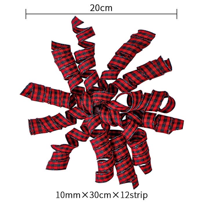 MSD Curly Bow Christmas Holiday Decoration Fabric Ribbon Ornaments