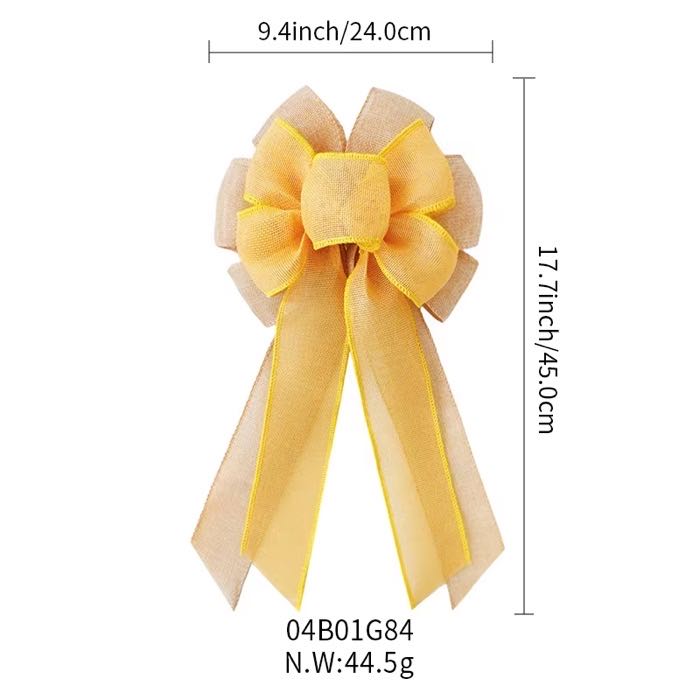 MSD Easter Double Colors Burlap Bows Holiday New Arrival Ribbon Bow Wired Edge Ribbons Bow