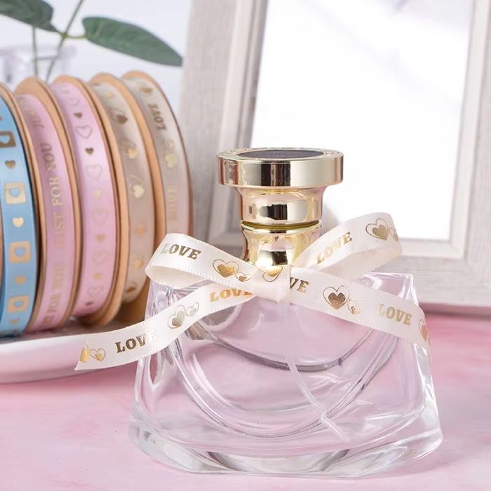 MSD Factory Custom Brand Logo Name Printed Satin Ribbon Silk Ribbon For Wrapping