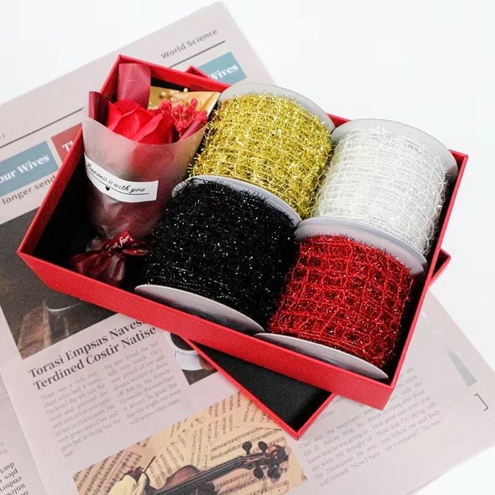 MSD Free Sample Wired Edge Burlap Ribbon Express Love and Care Valentine's Day Decoration