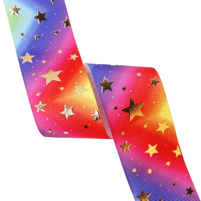 MSD Hot Sale Golden Foil Colorful Hot Stamping Gold Printing Polyester Ribbon Wholesale