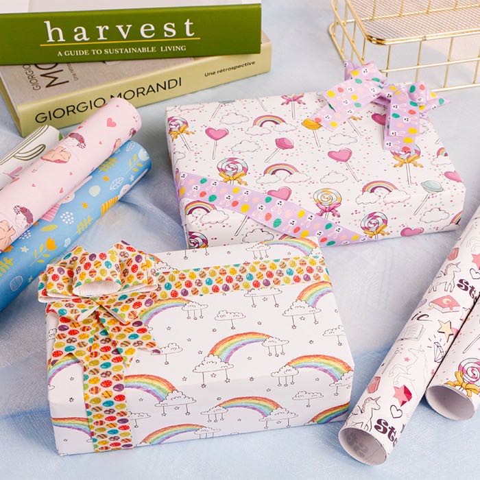 MSD Thickened Colorful Day Gift Wrapping Paper Cartoon Design Factory Direct Sales