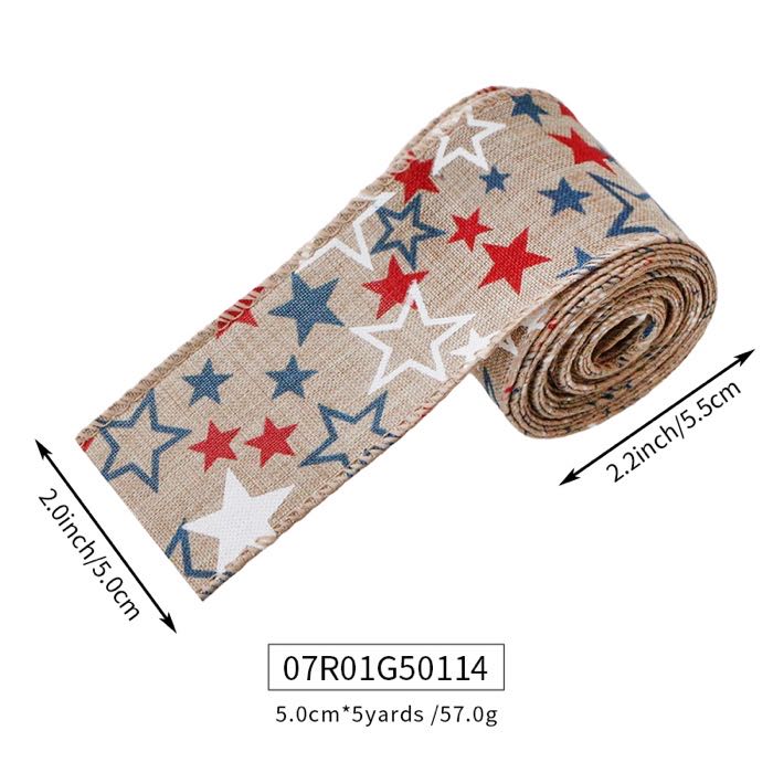 National Day Decorative Burlap Ribbon Bow