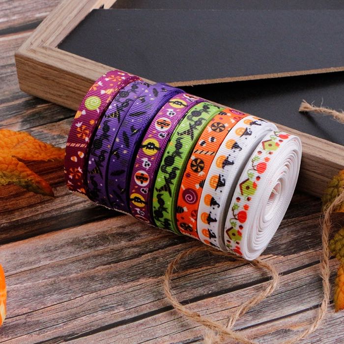 🎃 New Arrival: Halloween Heat Transfer Grosgrain Ribbon Collection now Available!